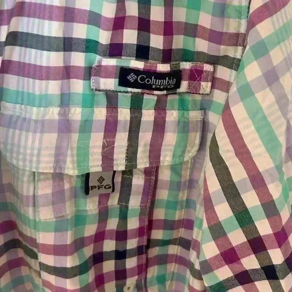 Columbia PFG, Performance Fishing Gear plaid shirt. Size small. Super Bahama - Picture 3 of 14